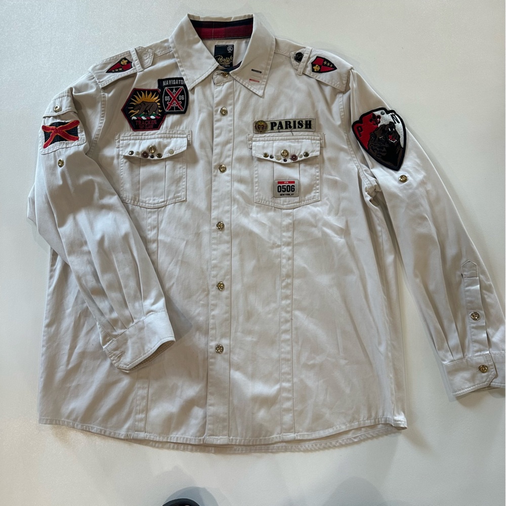 Parish Nations Bound for Glory Embroidered Patch Military Shirt Mens Size 2X